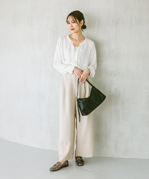 「GLOBAL WORK」 長袖ブラウス MEDIUM ピンク レディース_画像2