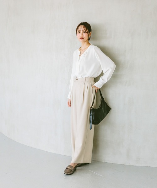 「GLOBAL WORK」 長袖ブラウス MEDIUM ピンク レディース_画像3