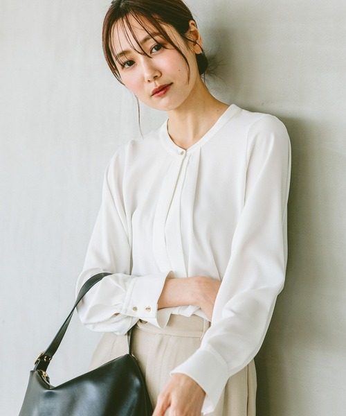 「GLOBAL WORK」 長袖ブラウス MEDIUM ピンク レディース_画像6