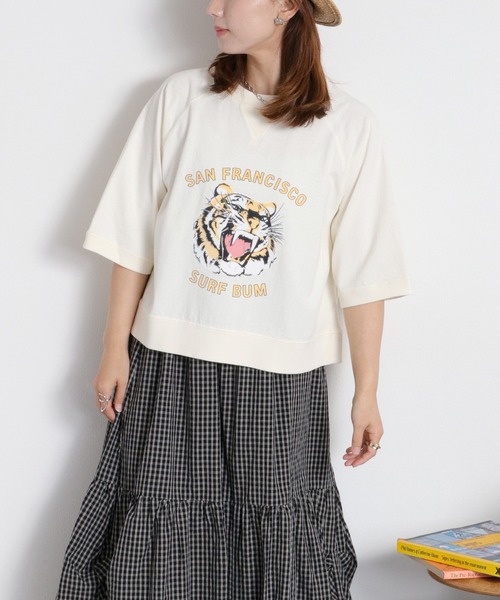 cepo（セポ） tシャツ 半袖 フロッキー加工アニマルプリントショート