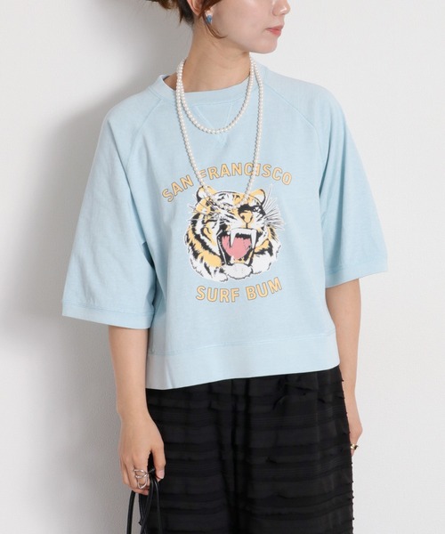 cepo（セポ） tシャツ 半袖 フロッキー加工アニマルプリントショート