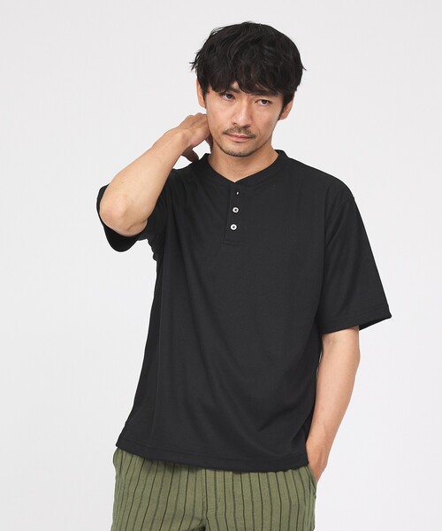 ABAHOUSE GRAY ヘンリーネック tシャツ 「SMART CLOSET」シルケット