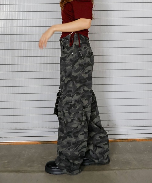 SpRay（スプレイ） ワイドパンツ カーゴパンツ 迷彩カーゴパンツ