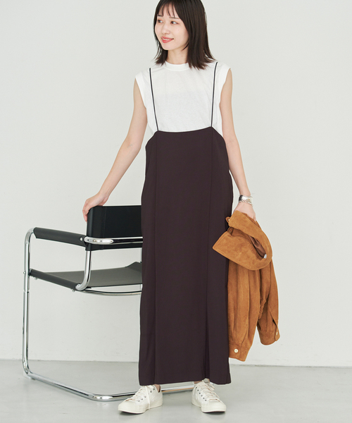 美品 SLOBE IENA アイラインキャミワンピース　ノースリーブセット 黒 SLOBE IENA（スローブイエナ） ワンピース 「2枚セット/WEB限定/追加3