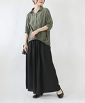 ワイドパンツ パンツ リラックスワイドガウチョ...の詳細画像1