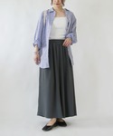 ワイドパンツ パンツ リラックスワイドガウチョ...の詳細画像5