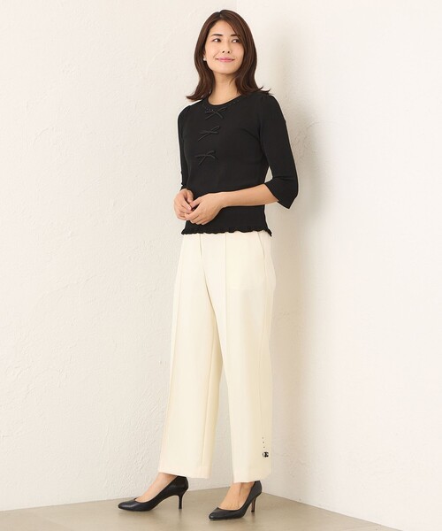 「TO BE CHIC」 7分袖ニット 42 ブラック レディース_画像3