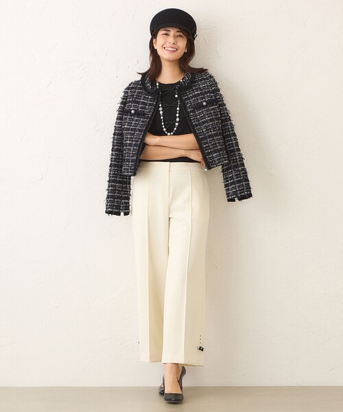 「TO BE CHIC」 7分袖ニット 42 ブラック レディース_画像4