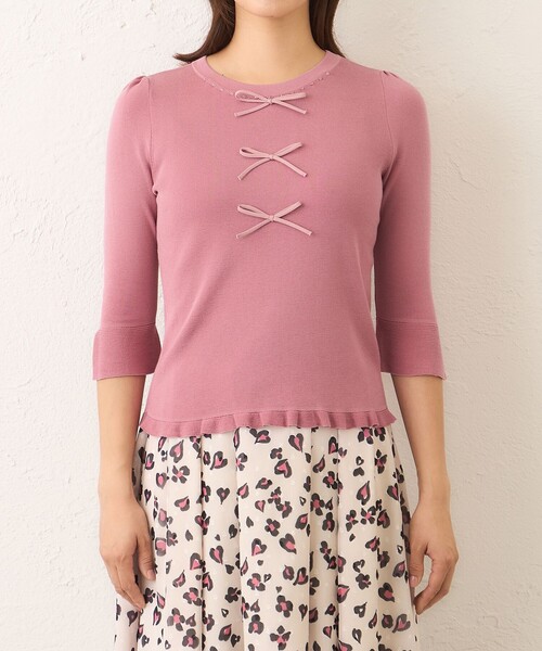 「TO BE CHIC」 7分袖ニット 42 ブラック レディース_画像7