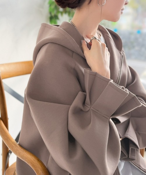 「classicalelf」 ジップアップパーカー SMALL モカ レディース_画像9
