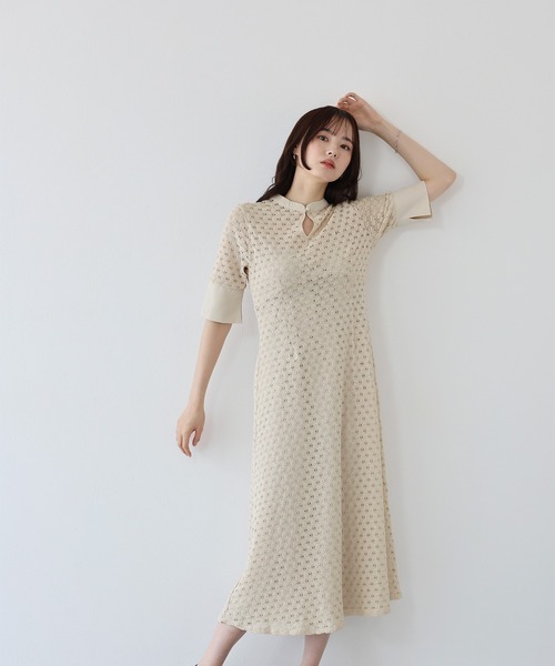 「J by blue」 半袖ワンピース MEDIUM ライトグレー レディース_画像2