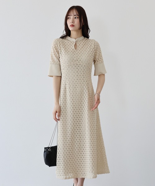 「J by blue」 半袖ワンピース MEDIUM ライトグレー レディース_画像3