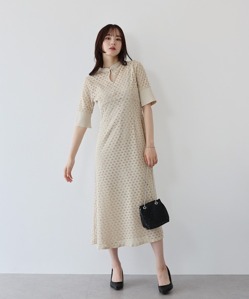 「J by blue」 半袖ワンピース MEDIUM ライトグレー レディース_画像5