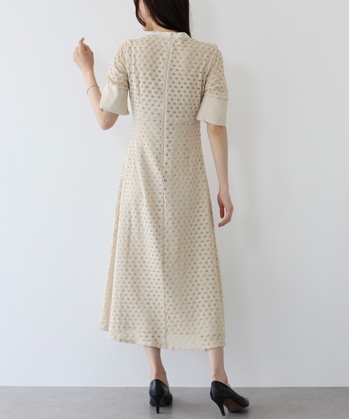 「J by blue」 半袖ワンピース MEDIUM ライトグレー レディース_画像6