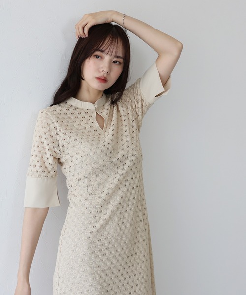 「J by blue」 半袖ワンピース MEDIUM ライトグレー レディース_画像7