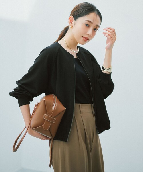 ANAYI（アナイ） レザーブルゾン 38 ブラック レディース : ZOZOTOWN 