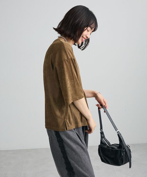 Green Parks（グリーンパークス） tシャツ 半袖 メッシュベロア五分袖