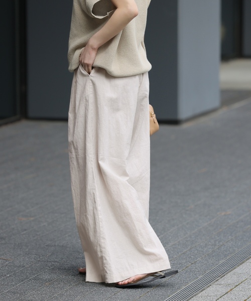 「JOURNAL STANDARD relume」 イージーパンツ 36 アイボリー レディース_画像6