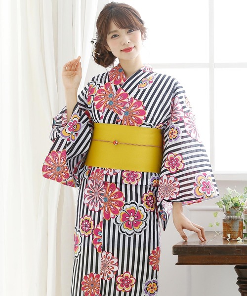 yulie 浴衣 ＼12種類から選べるレディース3点セット／「大人浴衣+作り