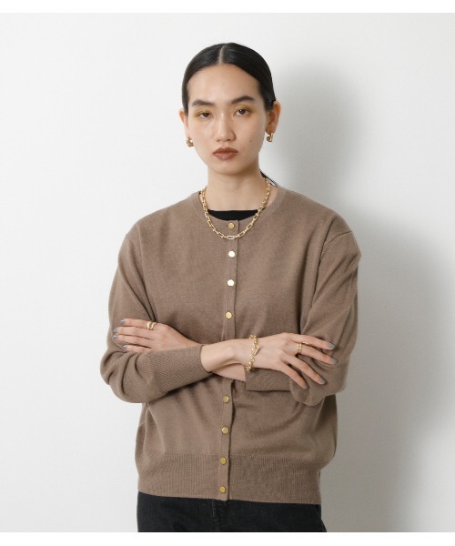 crie conforto カーディガン e.lineビエラヤーンクルーネック