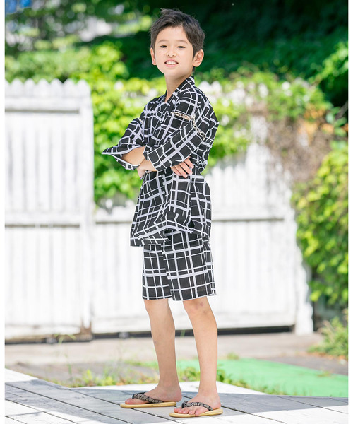 SOUBIEN 浴衣 甚平 キッズ 男の子 コットン 子供 : ZOZOTOWN