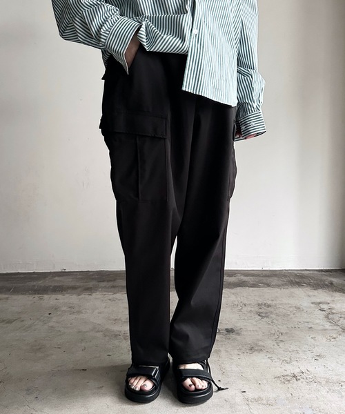 COMMON WARE カーゴパンツ COMMONWARE:PE ツイル ワイド
