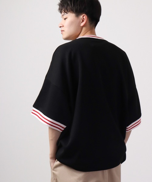 a lit r tシャツ ミニワッフル リンガー半袖TEE メンズ