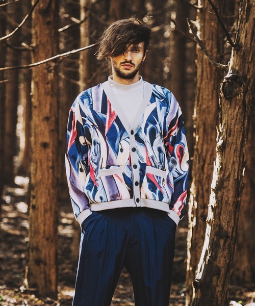 NO ID.（ノーアイディー） カーディガン 「NO ID.」All-Over Pattern V