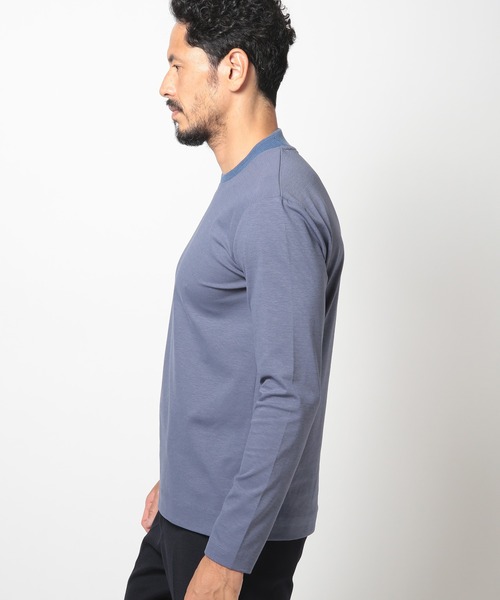 【ACTIVE TAILOR】シルケットスムースクルーネックロングTシャツ ACTIVE TAILOR】シルケットスムースクルーネックロングTシャツ
