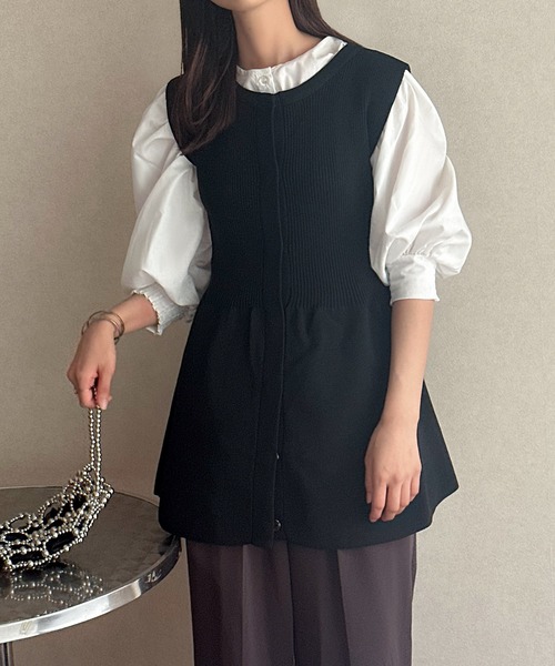 Isn't She？ ベスト ジレ ペプラムサマーニットジレベスト