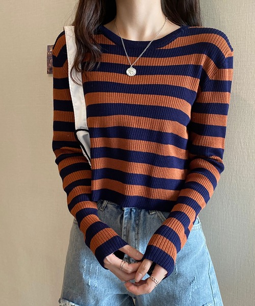 NinaetLina（ニナエリナ） ニット セーター ボーダー柄ニット
