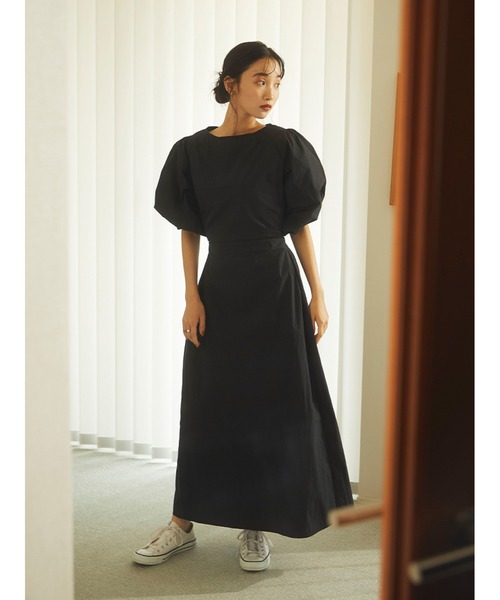Stylevoice for xxx ワンピース バックオープンランタンスリーブ