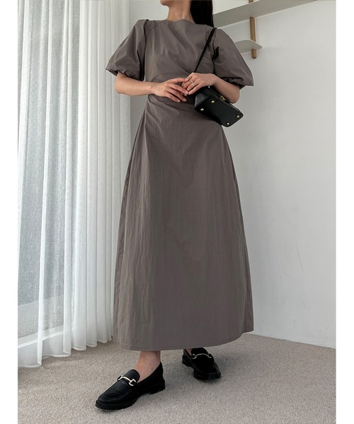 Stylevoice for xxx ワンピース バックオープンランタンスリーブ