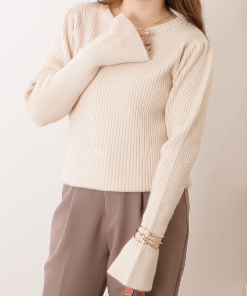 Lace Ladies ニット セーター フレアスリーブベーシック