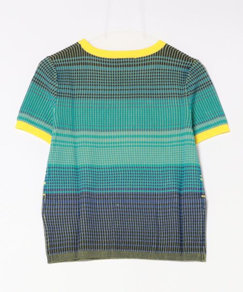 デシグアル　波モチーフニット半袖Tシャツ　XL Desigual tシャツ 波モチーフ ニットTシャツ レディース