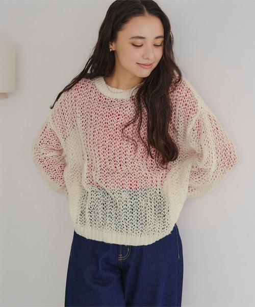 titivate（ティティベイト） ニット セーター シアーローゲージニット