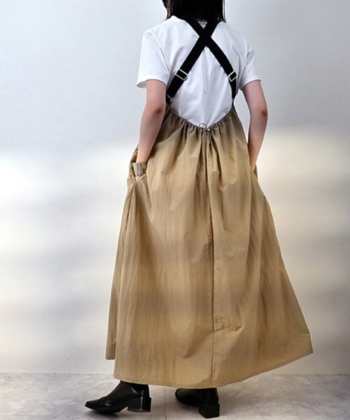 STYLEBLOCK ワンピース ワッシャータフタバッククロスエプロン