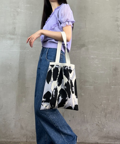 Loco Ocean（ロコオーシャン） トートバッグ 「総柄」ニット素材