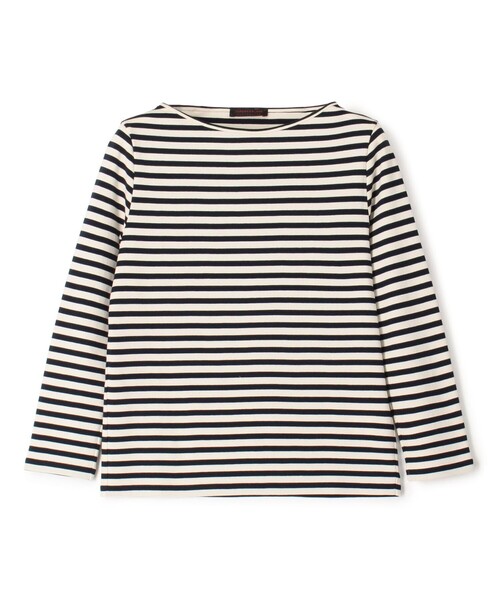 tシャツ コットンフライスボーダー ボートネックプルオーバー レディース