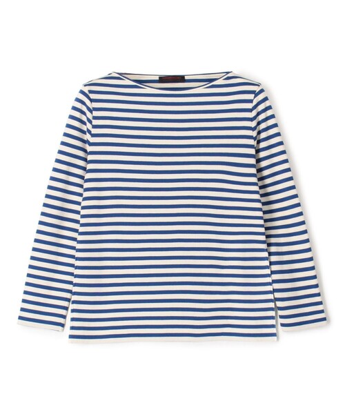 アメリカーナ　ボードネックTシャツ　青ボーダー ORCIVAL｜【30％OFF】ボートネックショートスリーブプルオーバー
