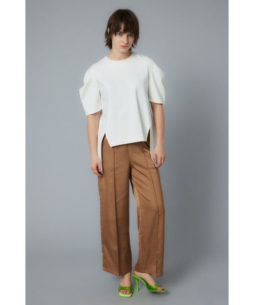 HeRIN.CYE 黒 ワイドパンツ 36サイズ　センタープレスパンツ HeRIN.CYE | Center press wide pants (パンツ ) |SHEL'TTER