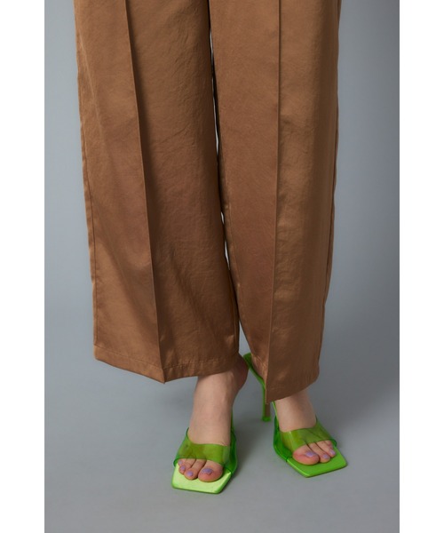 そる☆センタープレスのサテンパンツ HeRIN.CYE スラックス パンツ Center press satin pants
