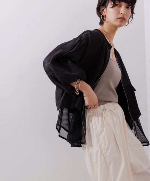 Eimee Law ブルゾン アウター レイヤードヘムシアーブルゾン