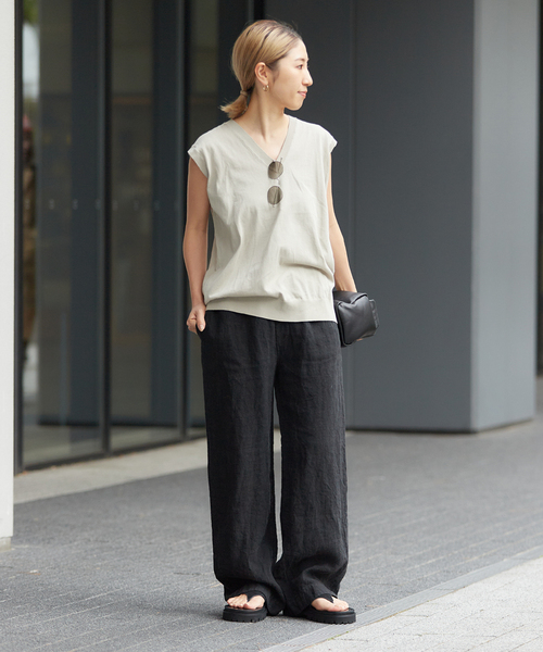 Plage Linen Relax パンツ3 plage（プラージュ）の「Linen Relax Wide パンツ（その他パンツ