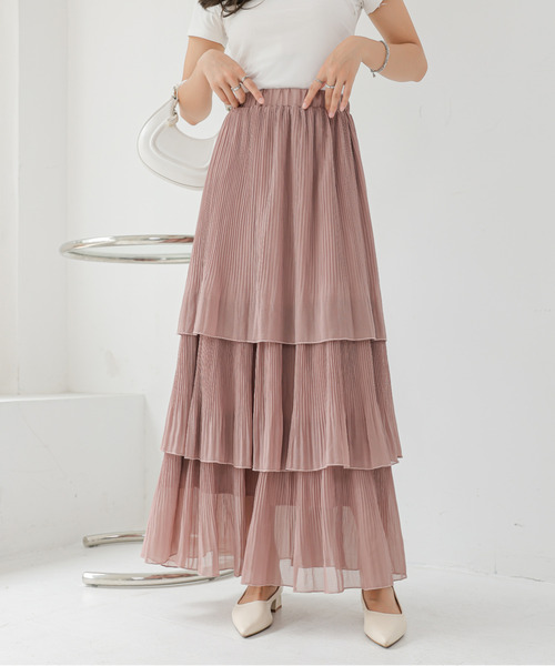 スカート ティアードプリーツフリルスカート : ZOZOTOWN Yahoo!店