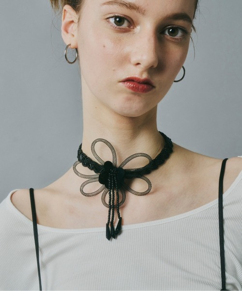 musubore チョーカー 「 select 」flower beads choker / フラワー 