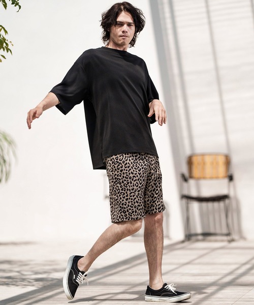 レオパード柄ショートパンツ サイズ26 ワッシャーナイロンレオパード柄ショートパンツ（その他パンツ