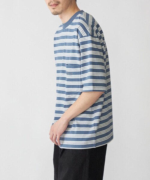 SHIPS tシャツ SHIPS: ランダム ボーダー Tシャツ メンズ