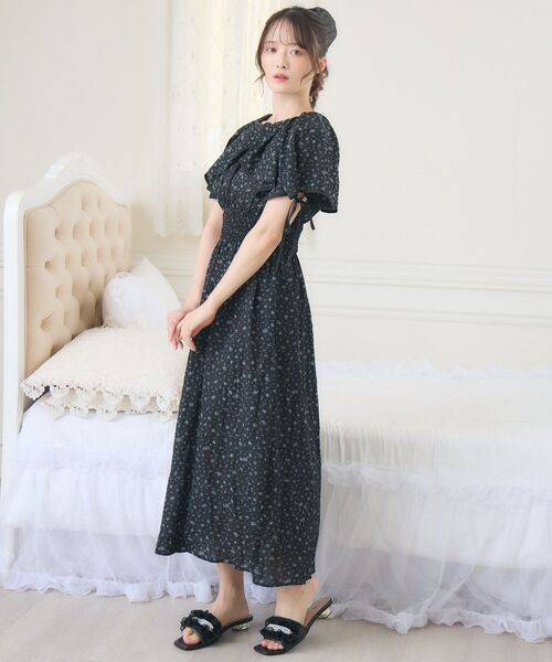 2023SS フリル襟カットソーワンピース　38 リボン　フリル フリル付きカットソーワンピース 2024春夏 ｜子供服&ベビー服