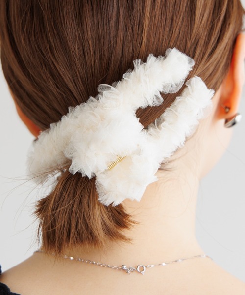 flower ヘアクリップ スモーキーチュールクリップ : ZOZOTOWN Yahoo!店